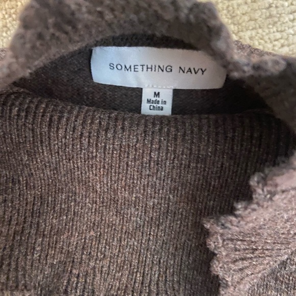Something Navy chocolate brown turtleneck - Picture 4 of 4